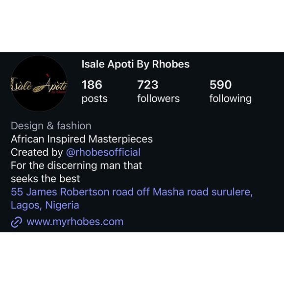 Isale Apoti by Rhobes Men’s Navy Kaftan Long Sleeve Shirt African Luxury Wear - Picture 7 of 7